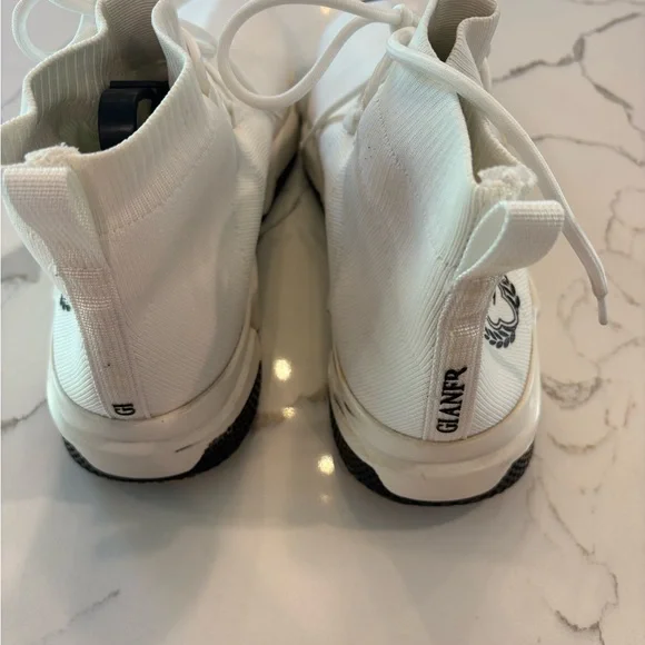 Gianfranco Ferre White Knit Sneakers - Picture 4 of 4